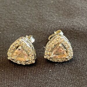 Morganite diamond earrings 14k gold